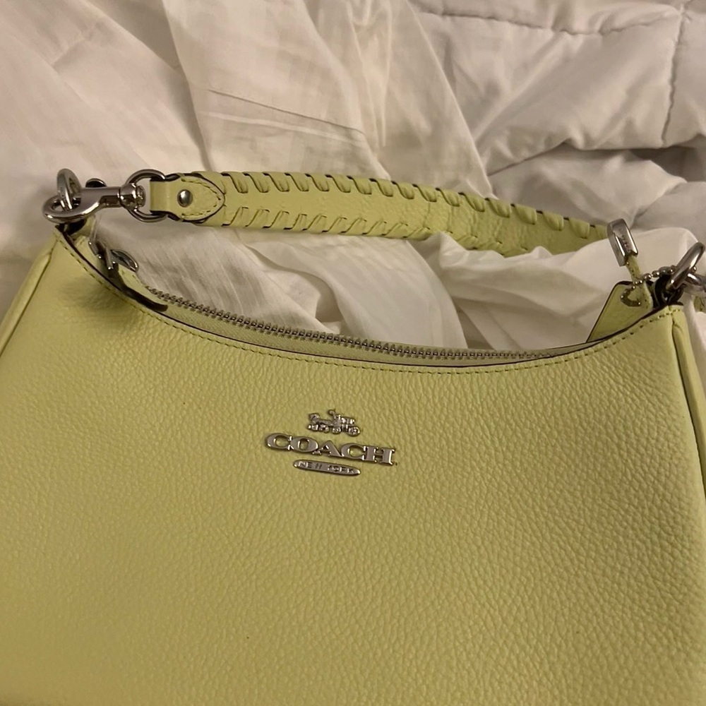 Coach Yellow Leather Shoulder Bag with Braided Strap